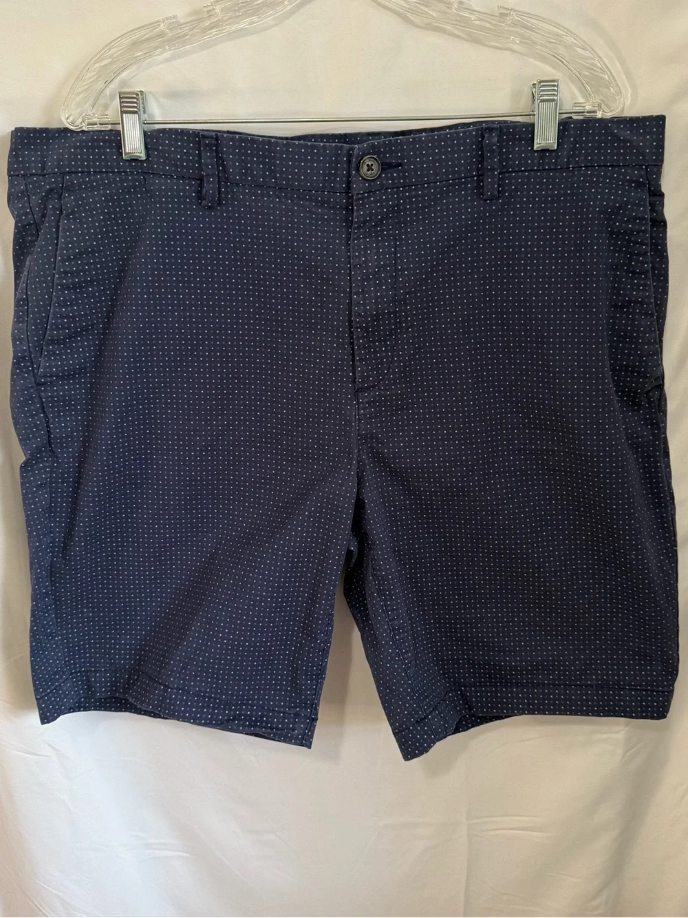 Michael Kors Navy Microdot Flat Front Shorts Golf Resort Country Club